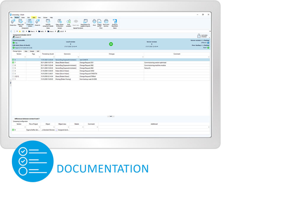 Skjermbilde Versiondog: Documentation